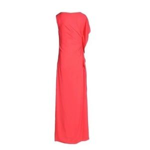 SOLD - HALSTON Heritage NWOT Coral Chiffon Draped Maxi Dress